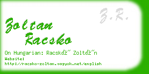 zoltan racsko business card